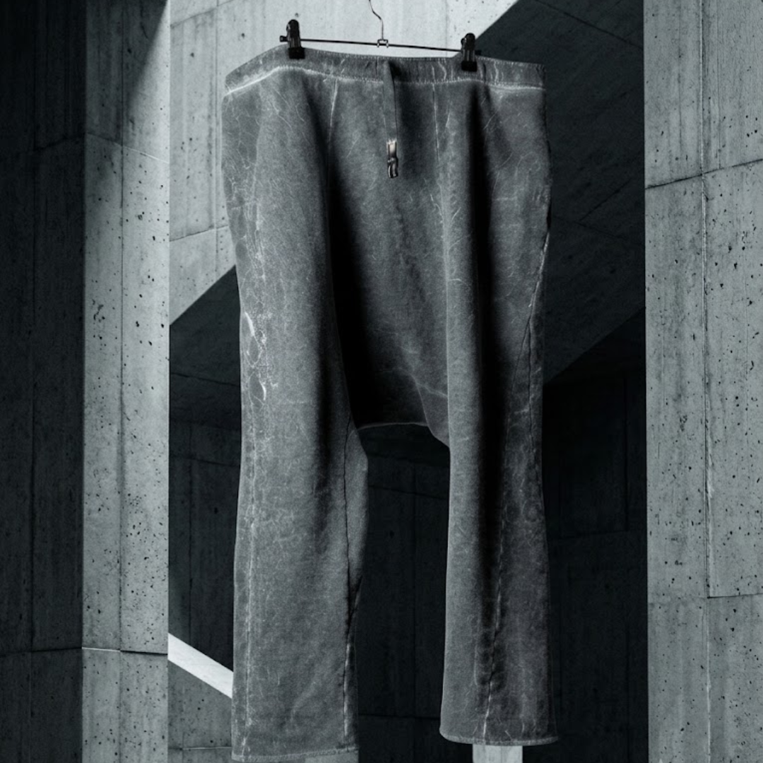 CANDE ARCHIVE DROP Pantalone Cavallo Basso Oversize Cold Dyed + Venatura