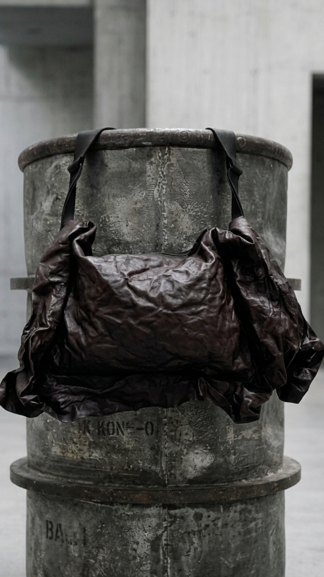 CANDE ARCHIVE DROP Borsa a spalla in pelle effetto stropicciato