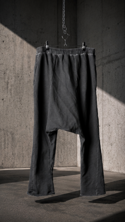 CANDE ARCHIVE DROP Pantalone Cavallo Basso Oversize Cold Dyed