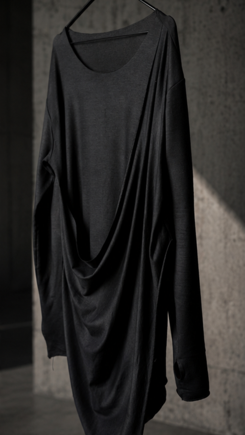 CANDE ARCHIVE DROP Draped Long T-Shirt